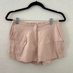 Venus Peach Linen Pocket Elastisicized Waist Pleated Women Size 4 Shorts